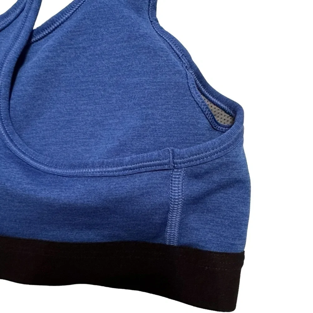 NIKE Pro Racerback Sports Bra with Brand Logo, Royal Blue, Small